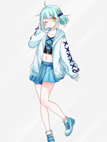 创意卡通手绘二次元动漫人物插画