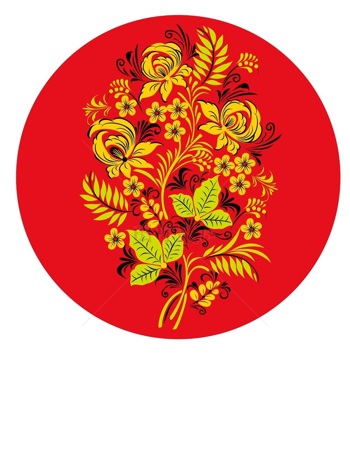  传统 欧式俄式 圆形花卉图案背景贴图 红底黄花