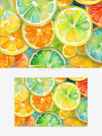 创意夏日橘子橙子背景图
