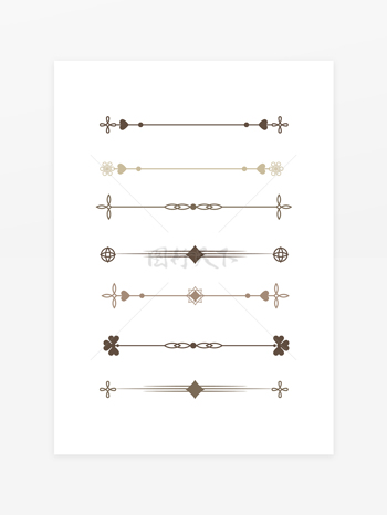 简约线条边框线中式花纹分割线装饰线
