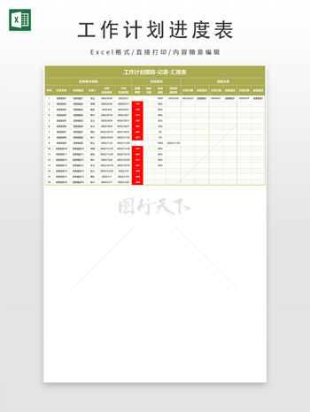 工作计划跟踪记录表