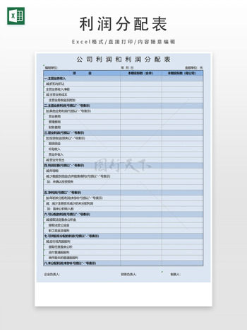 通用公司利润和利润分配表