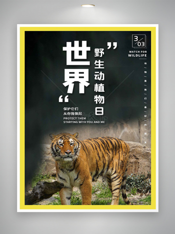 世界野生动植物日公益宣传创意海报