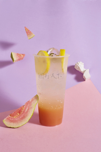 柠檬芭乐清凉可口冰爽果汁果茶饮品