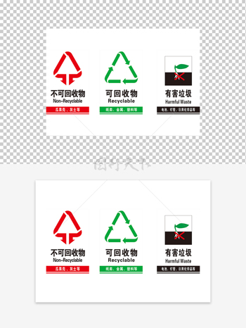 三大垃圾分类图标