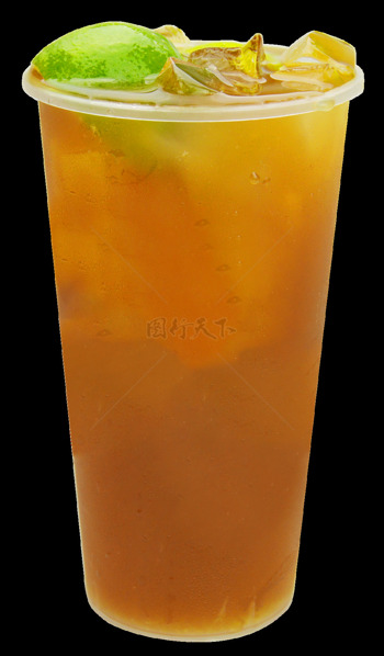 小青柠橙子果肉冰爽可口红茶