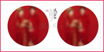 圆形对称婚纱照相册影楼自制模板